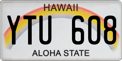 HI license plate YTU608