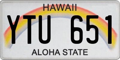 HI license plate YTU651