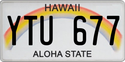 HI license plate YTU677