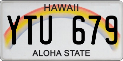 HI license plate YTU679