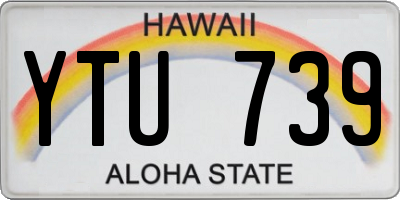 HI license plate YTU739