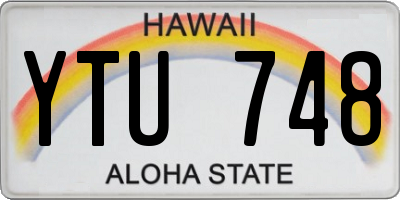 HI license plate YTU748