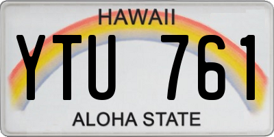 HI license plate YTU761