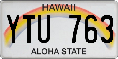 HI license plate YTU763