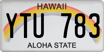 HI license plate YTU783