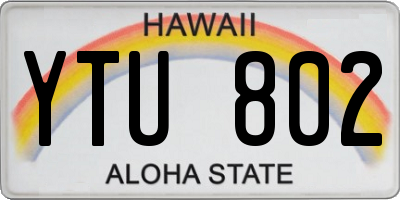 HI license plate YTU802