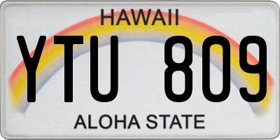HI license plate YTU809