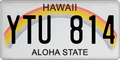 HI license plate YTU814