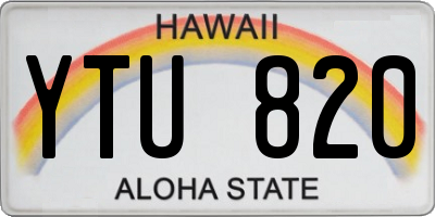 HI license plate YTU820