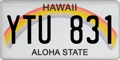 HI license plate YTU831