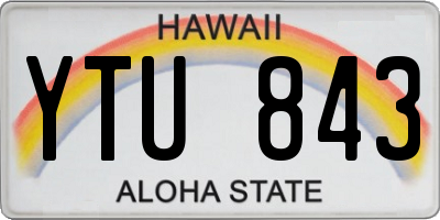 HI license plate YTU843