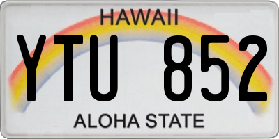 HI license plate YTU852