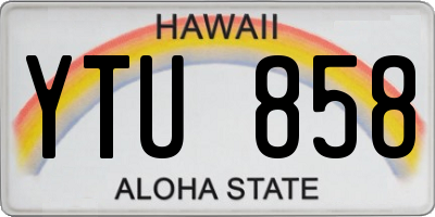 HI license plate YTU858