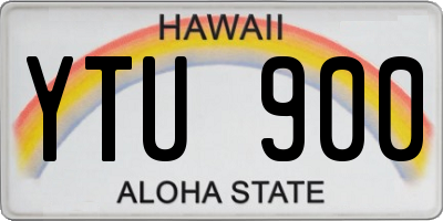 HI license plate YTU900