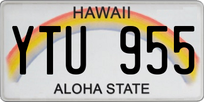 HI license plate YTU955
