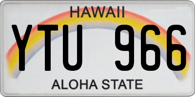HI license plate YTU966