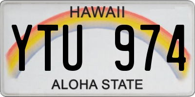 HI license plate YTU974