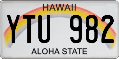 HI license plate YTU982