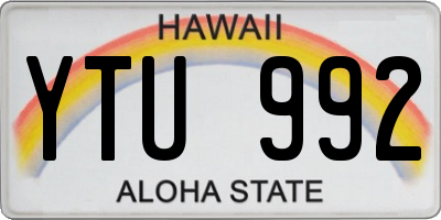 HI license plate YTU992