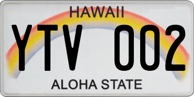 HI license plate YTV002