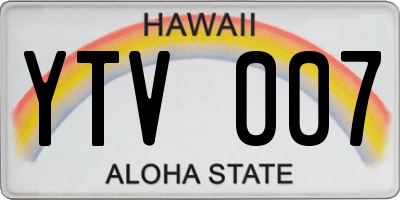 HI license plate YTV007