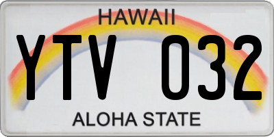 HI license plate YTV032