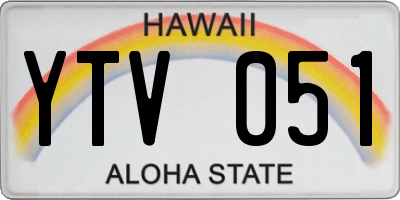 HI license plate YTV051