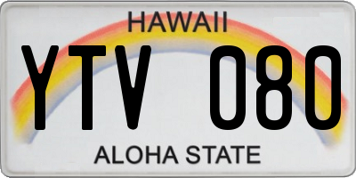 HI license plate YTV080