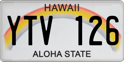 HI license plate YTV126