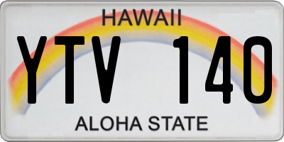 HI license plate YTV140