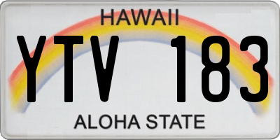 HI license plate YTV183