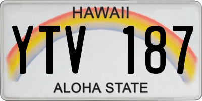HI license plate YTV187