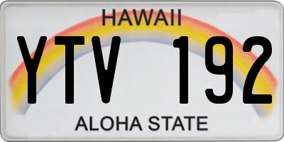 HI license plate YTV192