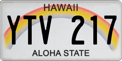 HI license plate YTV217