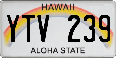 HI license plate YTV239