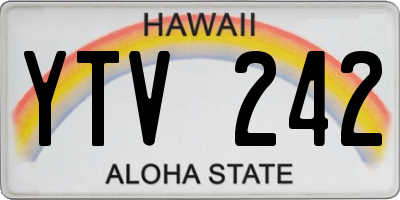 HI license plate YTV242