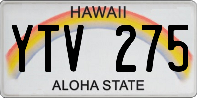 HI license plate YTV275