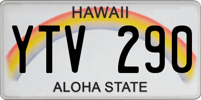 HI license plate YTV290