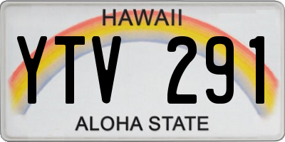 HI license plate YTV291