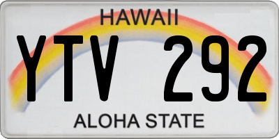 HI license plate YTV292