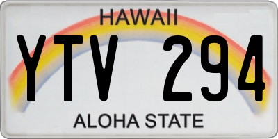 HI license plate YTV294