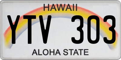 HI license plate YTV303