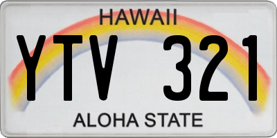 HI license plate YTV321