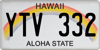 HI license plate YTV332