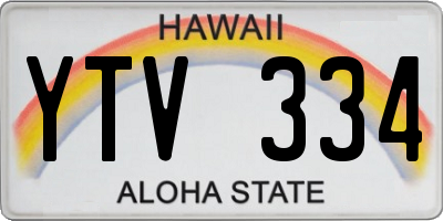 HI license plate YTV334