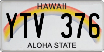HI license plate YTV376