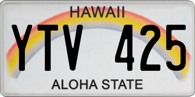 HI license plate YTV425
