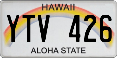 HI license plate YTV426
