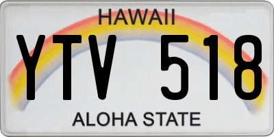 HI license plate YTV518