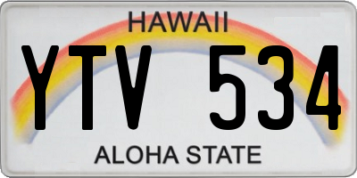 HI license plate YTV534